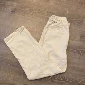 White Wide Leg Carpenter Jeans